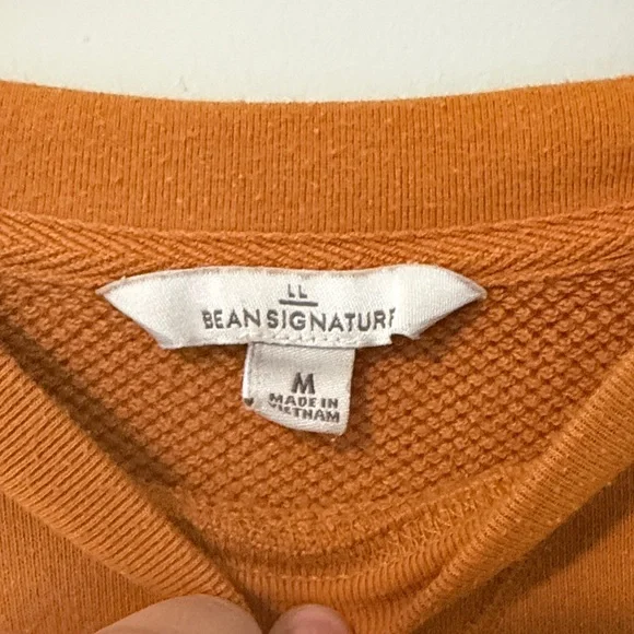 LL Bean Colorblock Crewneck Sweater - Rust/Gray/Cream - Picture 2 of 3